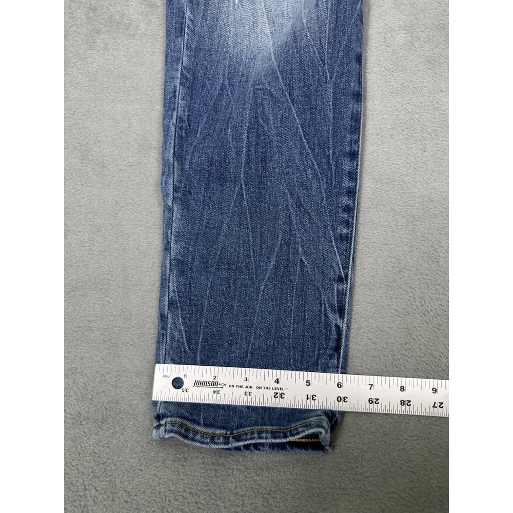 American Eagle Jeans Mens 30x32 Blue Denim Slim Straight Distressed Patch - Picture 6 of 10